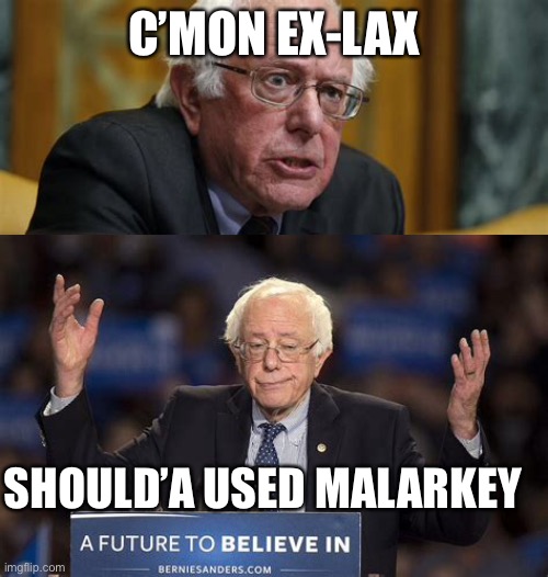 Oh well, maybe I should’ve became a Democrat | C’MON EX-LAX; SHOULD’A USED MALARKEY | image tagged in bernie sanders,democrat,democratic socialism | made w/ Imgflip meme maker