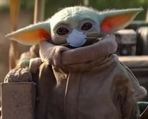 High Quality Baby Yoda Social Distancing Blank Meme Template