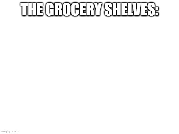 Blank White Template | THE GROCERY SHELVES: | image tagged in blank white template | made w/ Imgflip meme maker