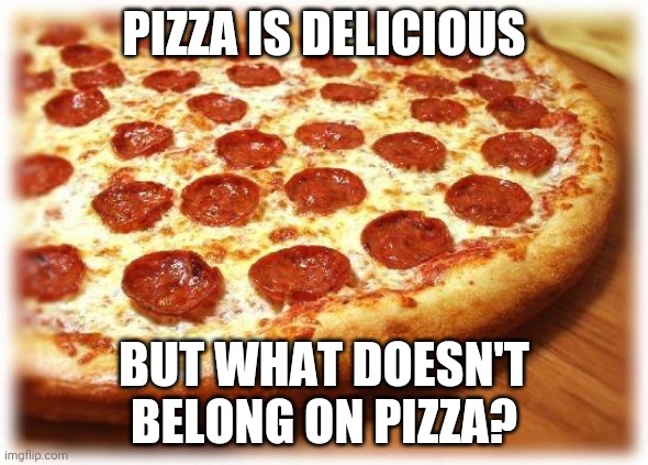 The Yummiest Debate | PIZZA IS DELICIOUS; BUT WHAT DOESN'T BELONG ON PIZZA? | image tagged in coming out pizza | made w/ Imgflip meme maker