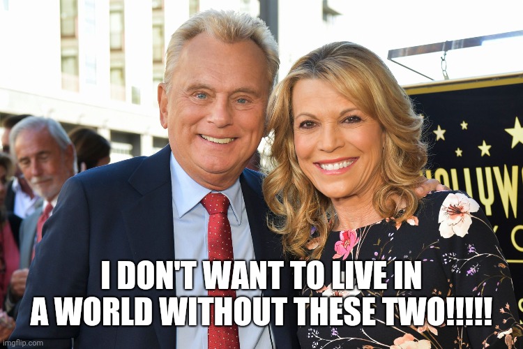 I DON'T WANT TO LIVE IN A WORLD WITHOUT THESE TWO!!!!! | image tagged in wheel of fortune | made w/ Imgflip meme maker