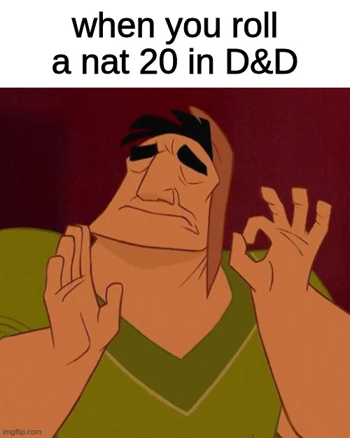 When X just right | when you roll a nat 20 in D&D | image tagged in when x just right | made w/ Imgflip meme maker