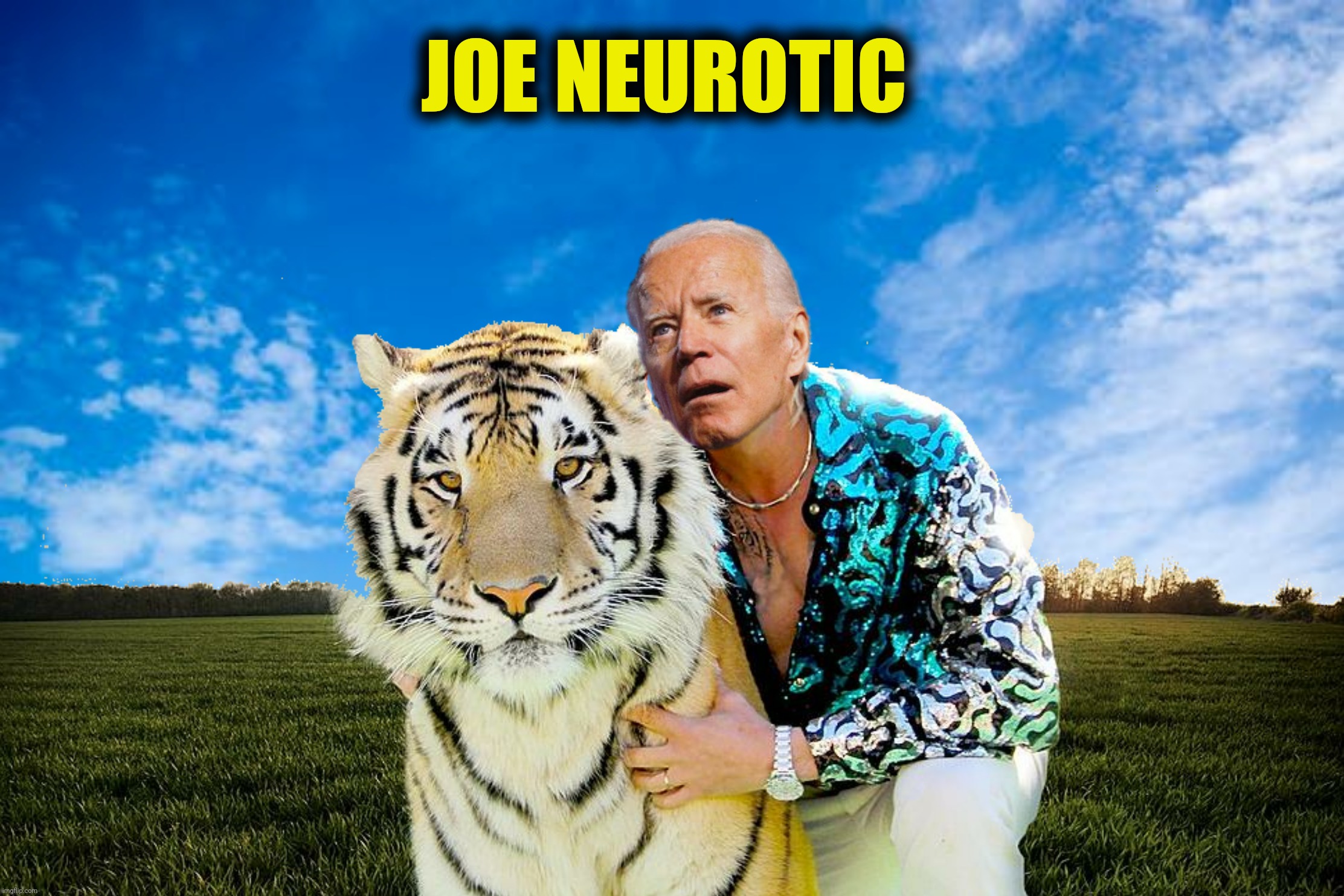 The Lyin' King | JOE NEUROTIC | image tagged in bad photoshop,joe exotic,joe biden,tiger king,joe psychotic,joe neurotic | made w/ Imgflip meme maker