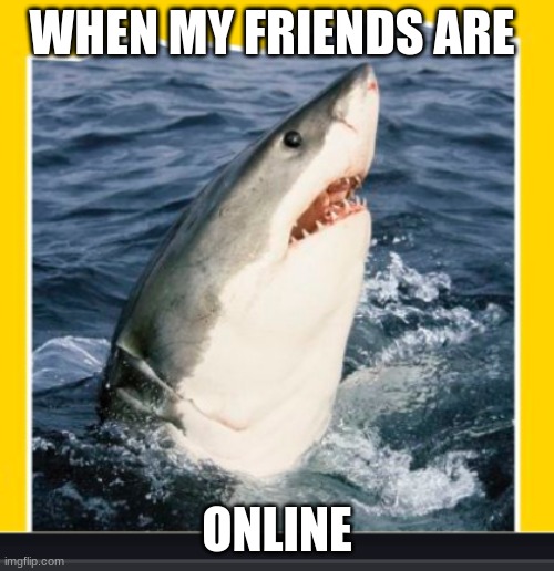WHEN MY FRIENDS ARE; ONLINE | image tagged in image | made w/ Imgflip meme maker