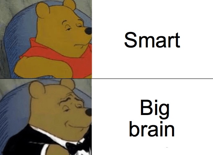 Tuxedo Winnie The Pooh | Smart; Big brain | image tagged in memes,tuxedo winnie the pooh | made w/ Imgflip meme maker