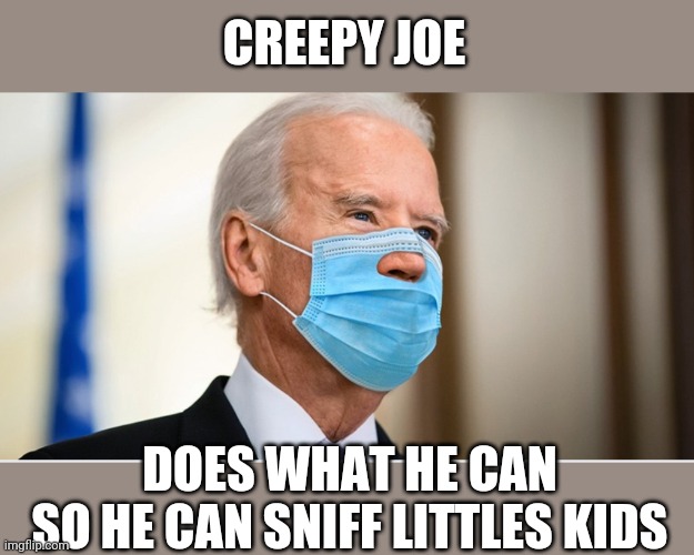 GO BACK TO BED GRANDPA | CREEPY JOE; DOES WHAT HE CAN
SO HE CAN SNIFF LITTLES KIDS | image tagged in liberal logic,creepy joe biden,joe biden | made w/ Imgflip meme maker