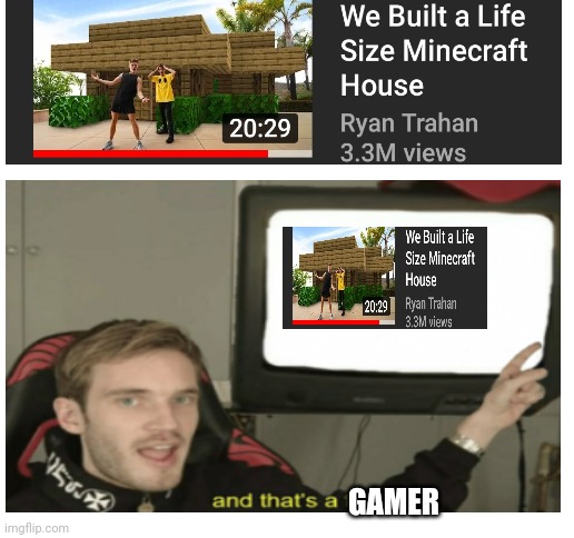 Minecraft | GAMER | image tagged in blank white template | made w/ Imgflip meme maker
