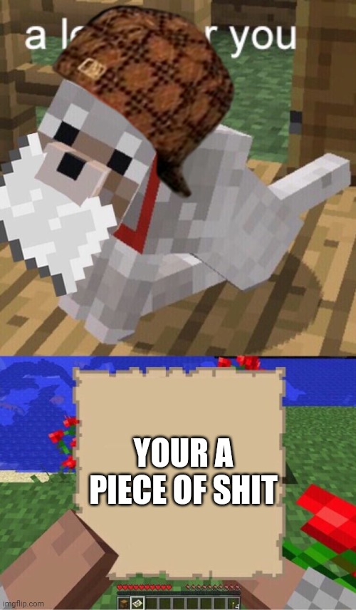 Minecraft Mail | YOUR A PIECE OF SHIT | image tagged in minecraft mail | made w/ Imgflip meme maker