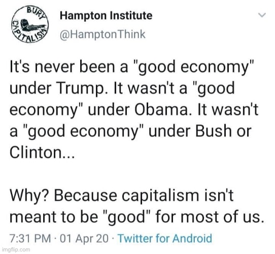 The American economy isn’t perfect by any means, but it has delivered more prosperity to more people than communism ever has. | image tagged in communism,cringe,leftist,communist,capitalism,prosperity | made w/ Imgflip meme maker