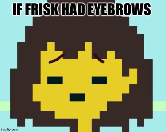 Frisk's face | IF FRISK HAD EYEBROWS | image tagged in frisk's face | made w/ Imgflip meme maker