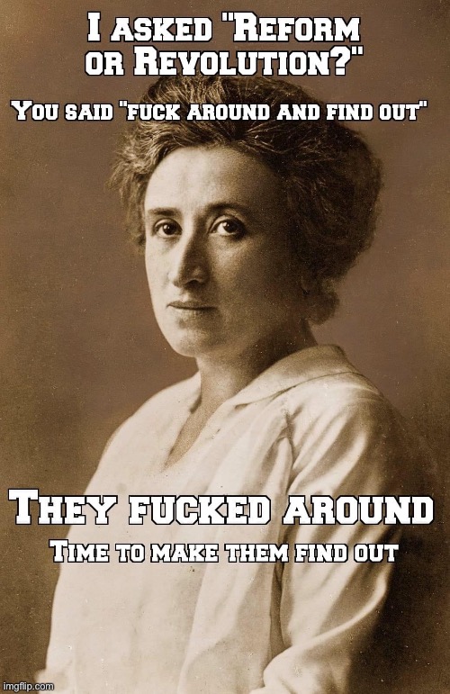 This is a garbled message that only demonstrates the creator’s rage. Also: I don’t even know who that is. She looks familiar tho | image tagged in leftist,revolution,cringe,cringe worthy,curse,leftists | made w/ Imgflip meme maker