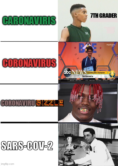 Are We Clear on the Spelling Yet? | CARONAVIRIS; CORONAVIRUS; CORONAVIRU; SARS-COV-2 | image tagged in memes,expanding brain,funny memes,coronavirus,doctor | made w/ Imgflip meme maker