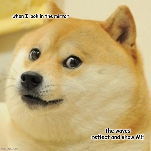 Doge | when I look in the mirror; the waves reflect and show ME | image tagged in memes,doge | made w/ Imgflip meme maker