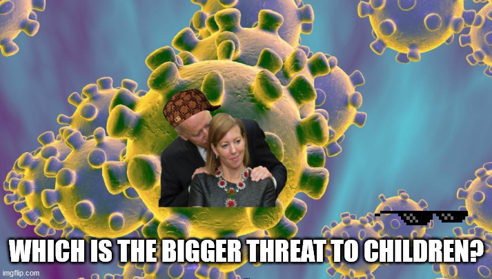 WHICH IS THE BIGGER THREAT TO CHILDREN? | image tagged in joe biden,covid-19 | made w/ Imgflip meme maker