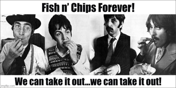 The Beatles Prefer Fresh Cod Over Rubber Sole! Happy Good Fish Friday! :) | image tagged in memes,the beatles,easter,music | made w/ Imgflip meme maker