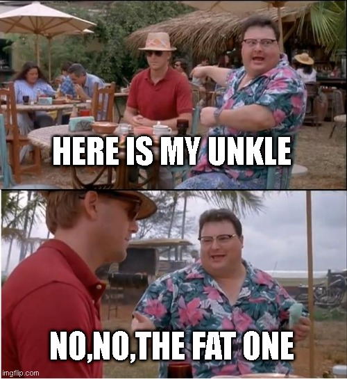 See Nobody Cares Meme | HERE IS MY UNKLE; NO,NO,THE FAT ONE | image tagged in memes,see nobody cares | made w/ Imgflip meme maker