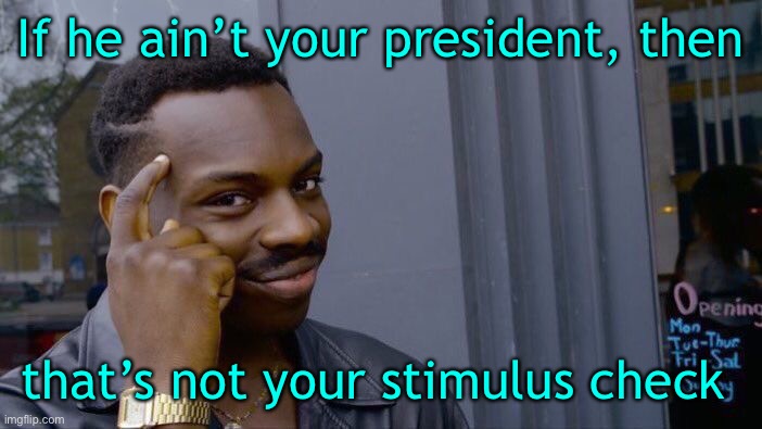Feel free to donate yours to your local hospital | If he ain’t your president, then; that’s not your stimulus check | image tagged in tds,stimulus checks,feel free to donate yours | made w/ Imgflip meme maker