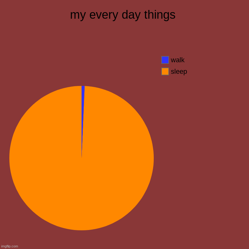 my every day things | sleep, walk | image tagged in charts,pie charts | made w/ Imgflip chart maker