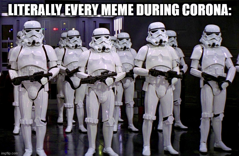 Imperial Stormtroopers  | LITERALLY EVERY MEME DURING CORONA: | image tagged in imperial stormtroopers | made w/ Imgflip meme maker