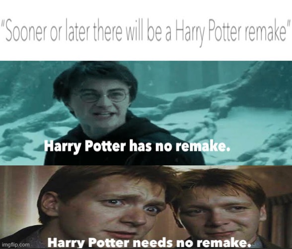 Harry Potter Remake Meme | image tagged in harry potter,memes,remake,fred weasley,george weasley,funny | made w/ Imgflip meme maker