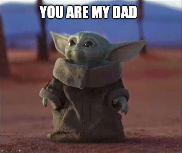 Dad | YOU ARE MY DAD | image tagged in baby yoda | made w/ Imgflip meme maker