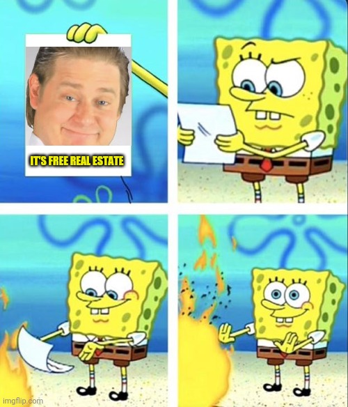 Spongebob yeet | IT'S FREE REAL ESTATE | image tagged in spongebob yeet | made w/ Imgflip meme maker