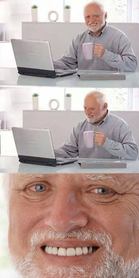 High Quality Hide The Pain Harold Blank Meme Template