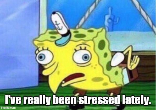 Mocking Spongebob | I've really been stressed lately. | image tagged in memes,mocking spongebob | made w/ Imgflip meme maker
