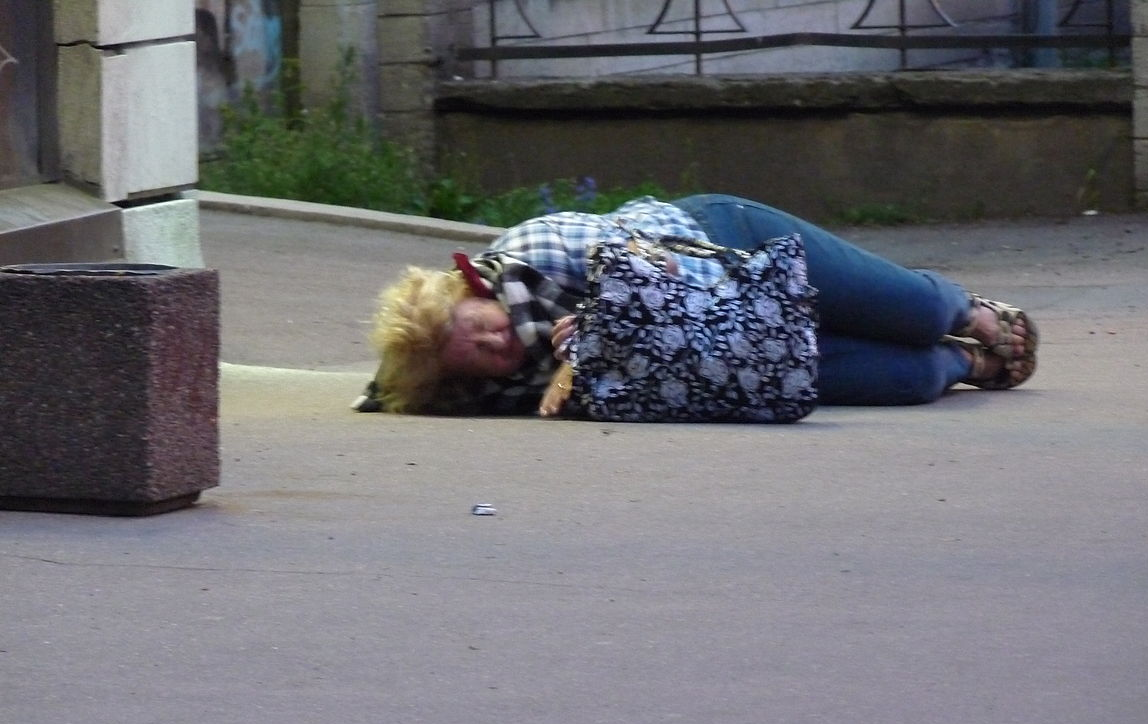 Woman homeless sleep street Blank Meme Template