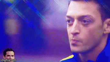 3w77c GIF: Mesut Ozil spits out chewing gum, kicks it up, catches in mouth ahead of Swansea v Arsenal
