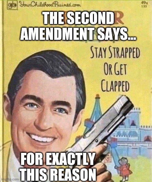 THE SECOND AMENDMENT SAYS... FOR EXACTLY THIS REASON | made w/ Imgflip meme maker