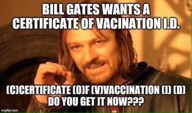 image tagged in covid-19,vaccination,bill gates,false flag | made w/ Imgflip meme maker