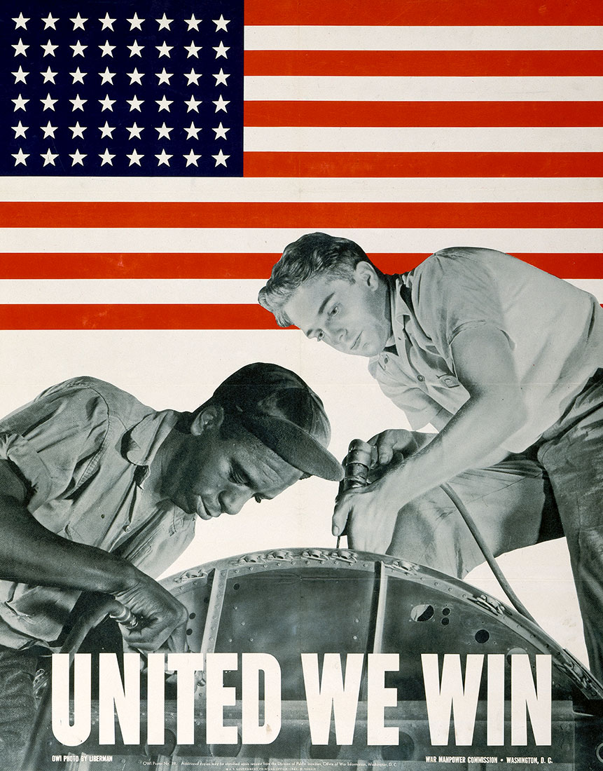 United We Win - American Wartime Poster Blank Meme Template