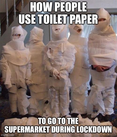Coronavirus | HOW PEOPLE USE TOILET PAPER; TO GO TO THE SUPERMARKET DURING LOCKDOWN | image tagged in coronavirus | made w/ Imgflip meme maker