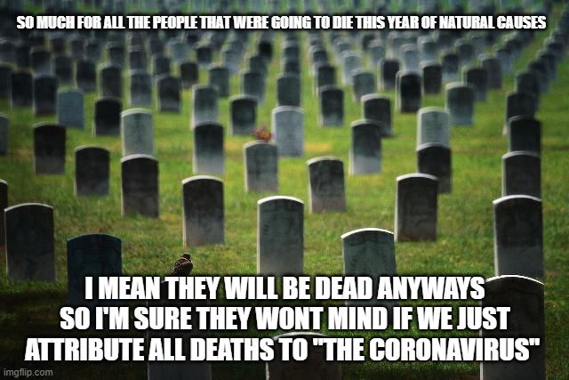 Nothing to see here |  SO MUCH FOR ALL THE PEOPLE THAT WERE GOING TO DIE THIS YEAR OF NATURAL CAUSES; I MEAN THEY WILL BE DEAD ANYWAYS SO I'M SURE THEY WONT MIND IF WE JUST ATTRIBUTE ALL DEATHS TO "THE CORONAVIRUS" | image tagged in nothing to see here,statistics,coronavirus,death,conspiracy theory,msm lies | made w/ Imgflip meme maker