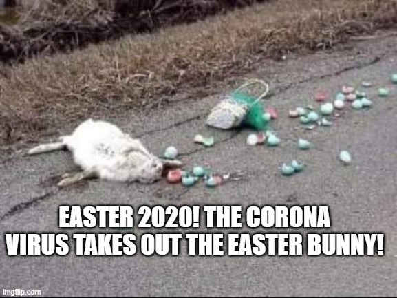 Easter 2020! | EASTER 2020! THE CORONA VIRUS TAKES OUT THE EASTER BUNNY! | image tagged in coronavirus | made w/ Imgflip meme maker