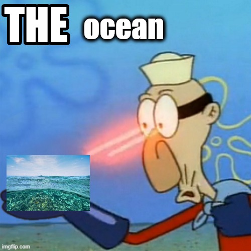 THE ocean | ocean | image tagged in lemon demon,view monster,sulfur vision,the,barnacle boy | made w/ Imgflip meme maker