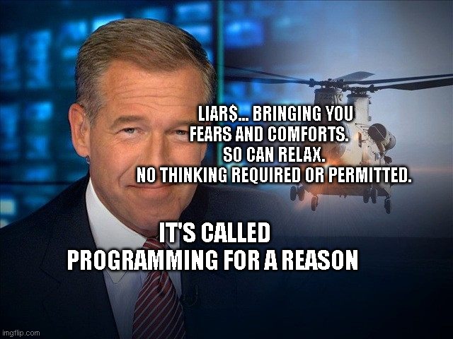 FAKE NEWS MEME | LIAR$... BRINGING YOU FEARS AND COMFORTS.     SO CAN RELAX. 
  NO THINKING REQUIRED OR PERMITTED. IT'S CALLED PROGRAMMING FOR A REASON | image tagged in fake news meme | made w/ Imgflip meme maker