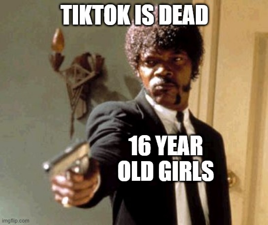 Say That Again I Dare You Meme | TIKTOK IS DEAD; 16 YEAR OLD GIRLS | image tagged in memes,say that again i dare you | made w/ Imgflip meme maker