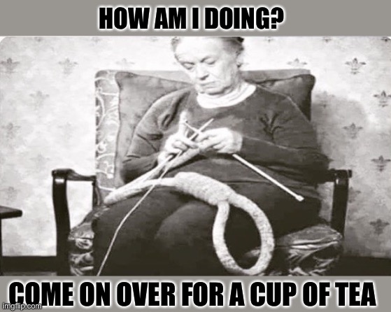 HOW AM I DOING? COME ON OVER FOR A CUP OF TEA | made w/ Imgflip meme maker