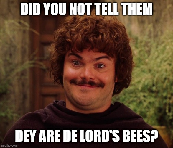I love it | DID YOU NOT TELL THEM; DEY ARE DE LORD'S BEES? | image tagged in i love it | made w/ Imgflip meme maker