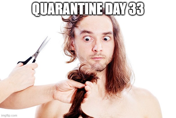 Bad Hair Cut Dude | QUARANTINE DAY 33 | image tagged in bad hair cut dude | made w/ Imgflip meme maker