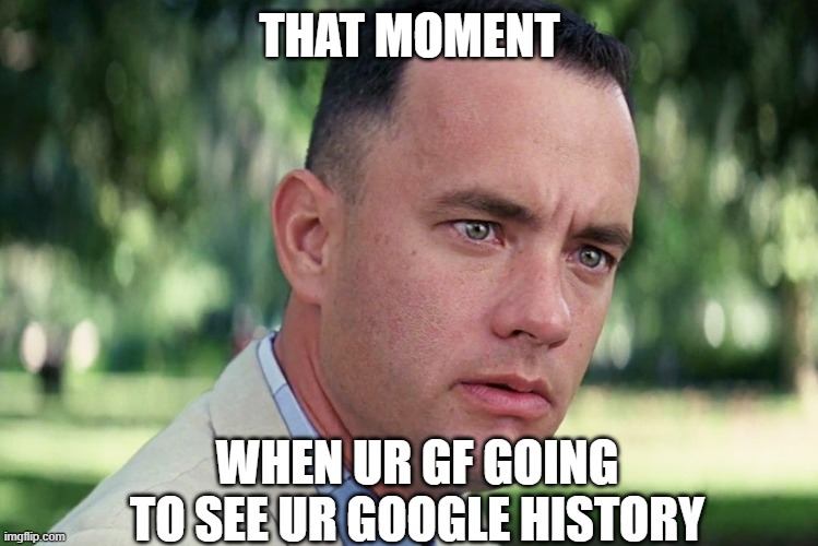 And Just Like That Meme | THAT MOMENT; WHEN UR GF GOING TO SEE UR GOOGLE HISTORY | image tagged in memes,and just like that | made w/ Imgflip meme maker