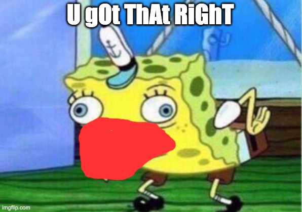 Mocking Spongebob Meme | U gOt ThAt RiGhT | image tagged in memes,mocking spongebob | made w/ Imgflip meme maker