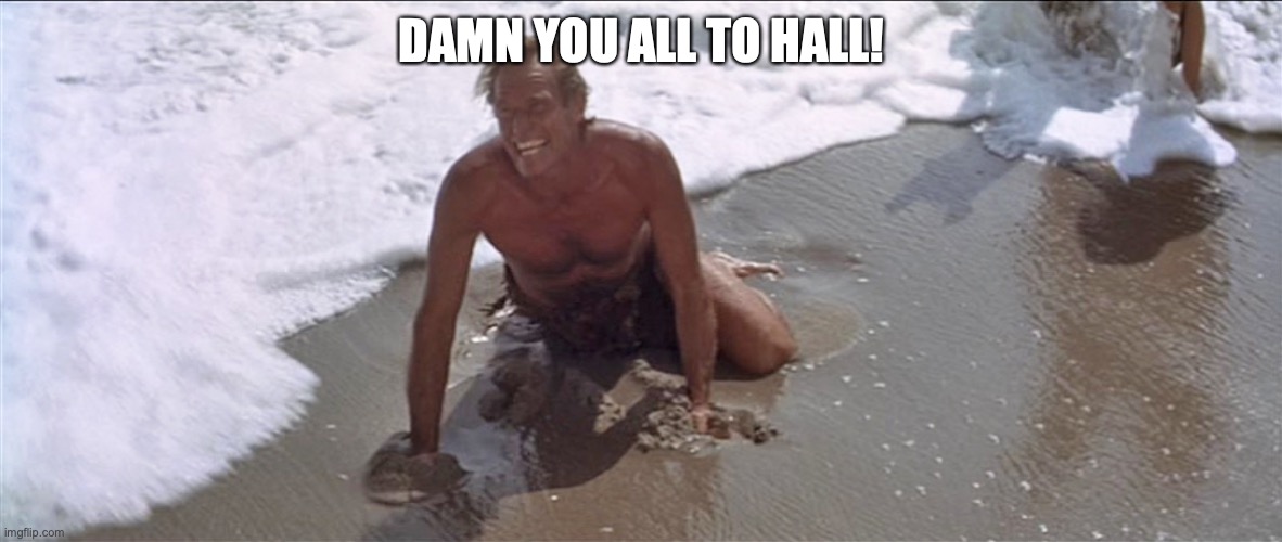 Charlton Heston Damn You | DAMN YOU ALL TO HALL! | image tagged in charlton heston damn you | made w/ Imgflip meme maker