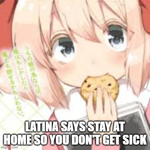 Stay At Home People | LATINA SAYS STAY AT HOME SO YOU DON'T GET SICK | image tagged in corona virus | made w/ Imgflip meme maker