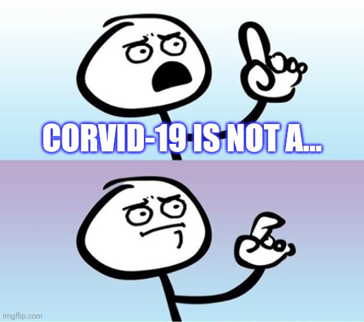 Can't argue with that / technically not wrong | CORVID-19 IS NOT A... | image tagged in can't argue with that / technically not wrong | made w/ Imgflip meme maker