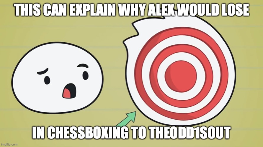 Alex's Head vs Theodd1sout's Head | THIS CAN EXPLAIN WHY ALEX WOULD LOSE; IN CHESSBOXING TO THEODD1SOUT | image tagged in head,alex clark,theodd1sout,memes,youtube | made w/ Imgflip meme maker