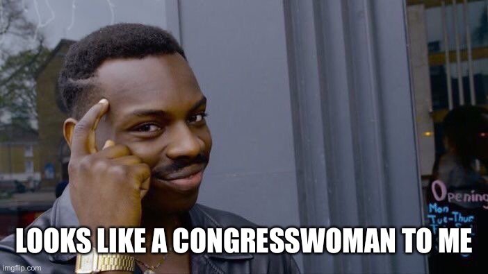 Roll Safe Think About It Meme | LOOKS LIKE A CONGRESSWOMAN TO ME | image tagged in memes,roll safe think about it | made w/ Imgflip meme maker