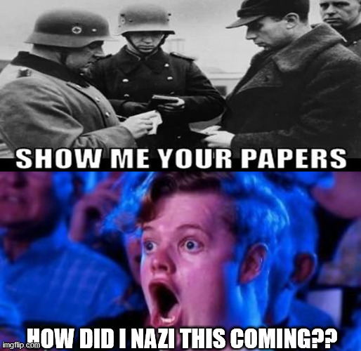 HOW DID I NAZI THIS COMING?? | image tagged in dnc,vaccine,covid,fascism | made w/ Imgflip meme maker